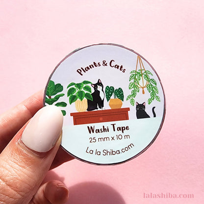 La La Shiba Sticker Sheet - House Plants & Cats