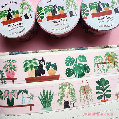 La La Shiba Sticker Sheet - House Plants & Cats