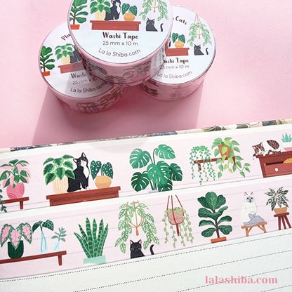 La La Shiba Sticker Sheet - House Plants & Cats