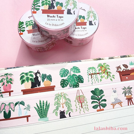 La La Shiba Sticker Sheet - House Plants & Cats
