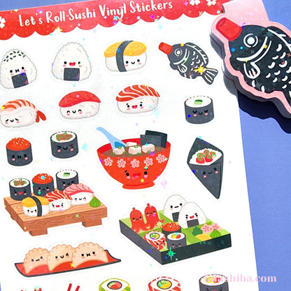 La La Shiba Sticker Sheet - Let's Roll Sushi