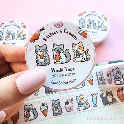 La La Shiba Washi Tape - Kitties & Cream