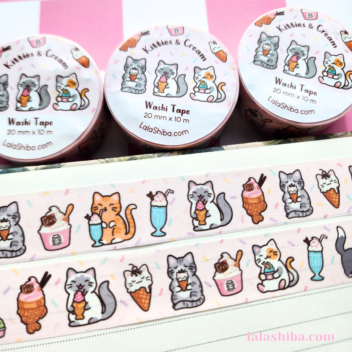 La La Shiba Washi Tape - Kitties & Cream