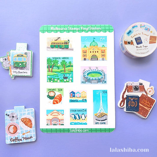 La La Shiba Sticker Sheet - Melbourne Stamps