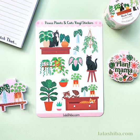 La La Shiba Washi Tape - Plants & Cats