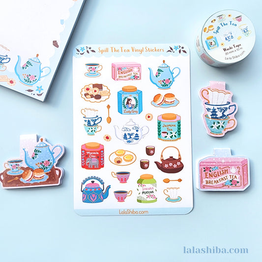 La La Shiba Sticker Sheet - Spill The Tea