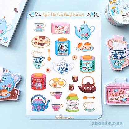 La La Shiba Sticker Sheet - Spill The Tea