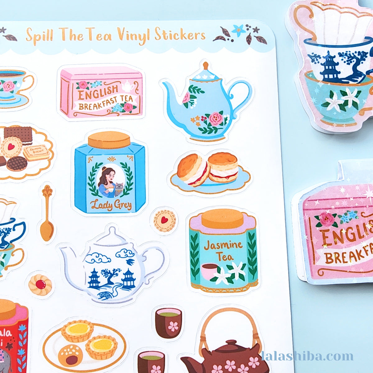 La La Shiba Sticker Sheet - Spill The Tea