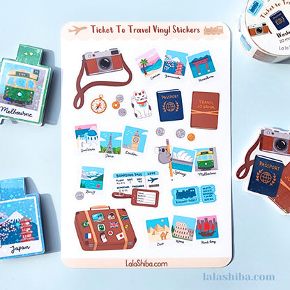 La La Shiba Sticker Sheet - Ticket To Travel
