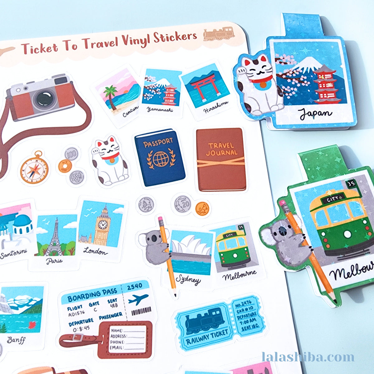 La La Shiba Sticker Sheet - Ticket To Travel